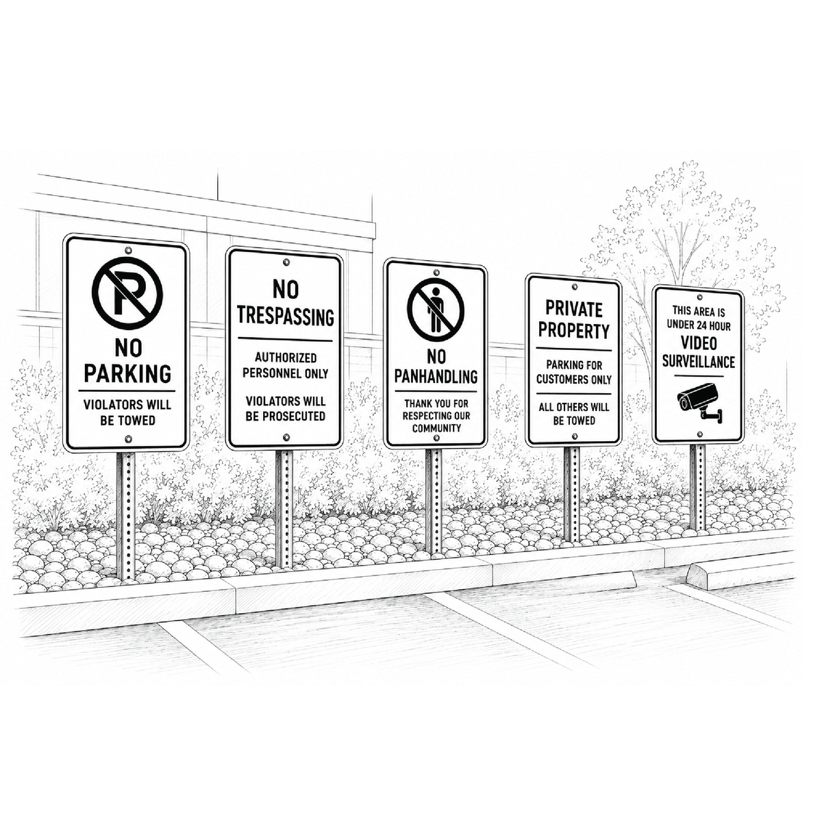 Parking Lot Security Signs Saskatoon
